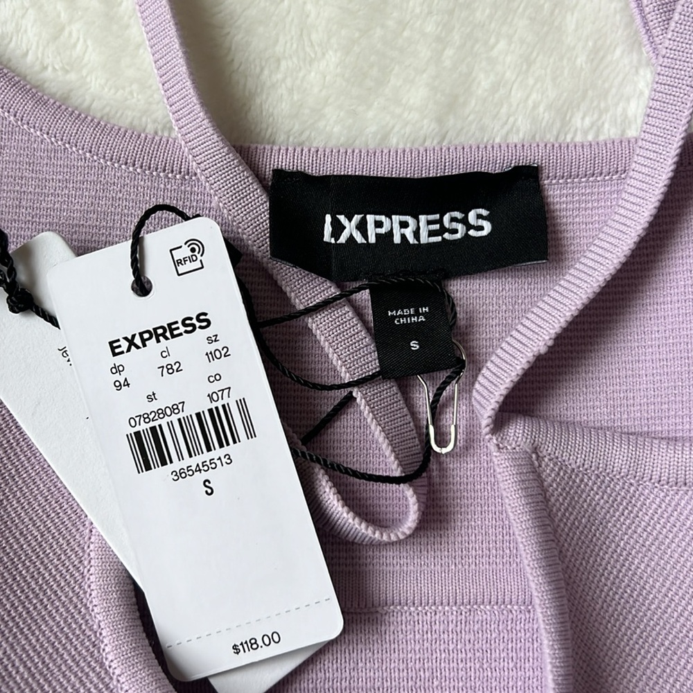 Express Lilac Knit Dress - Picture 3 of 8